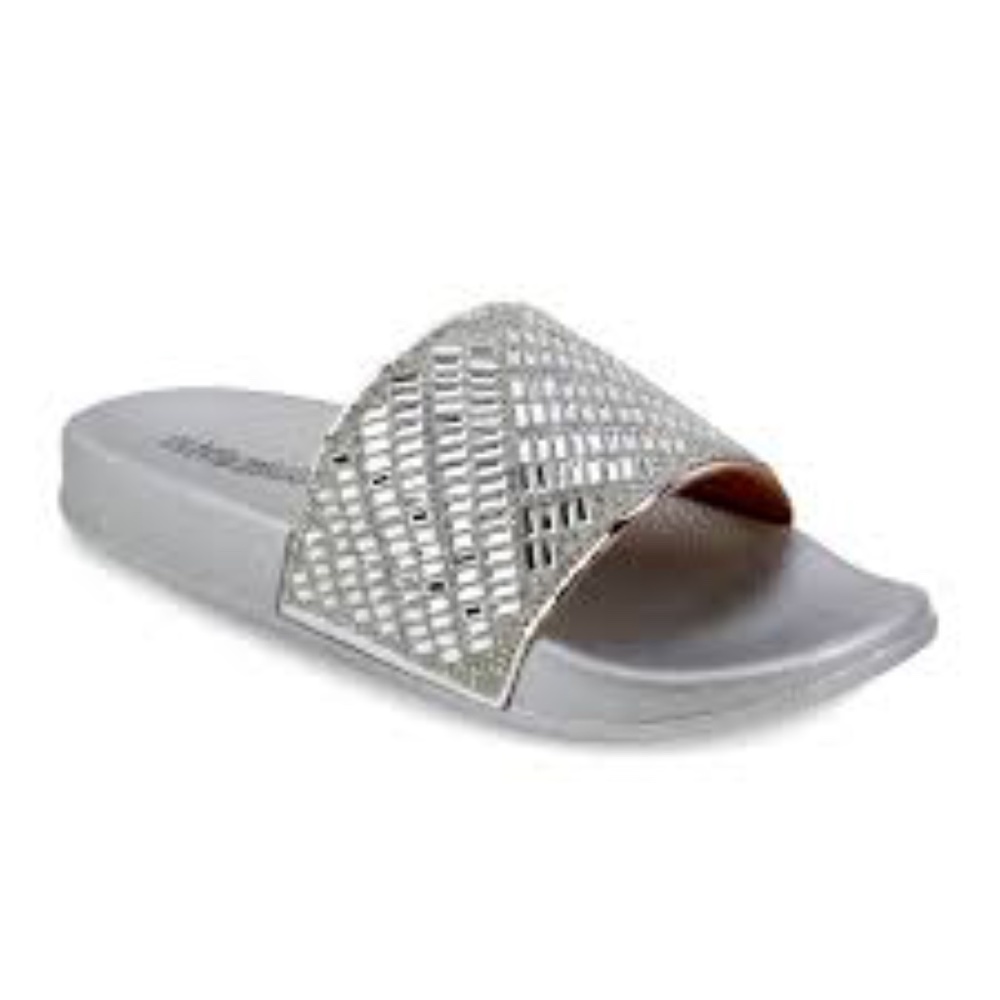 NEW NWOT     Multi Beaded Rhinestone Pool Slide Sandals. Size 8.